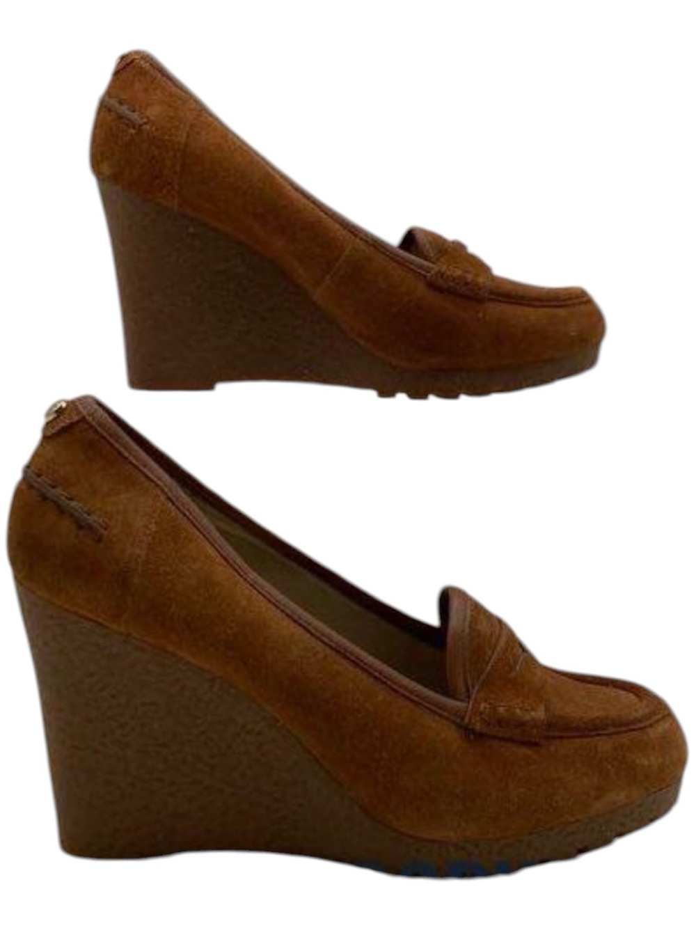 MICHAEL Michael Kors Chestnut Suede Wedge Loafers - Picture 2 of 6